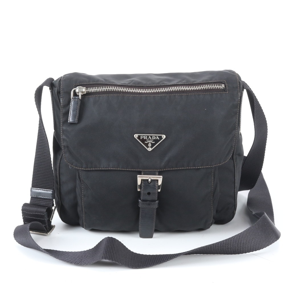 ■美品 プラダ テスート ナイロントライアングルロゴショルダーバッグ