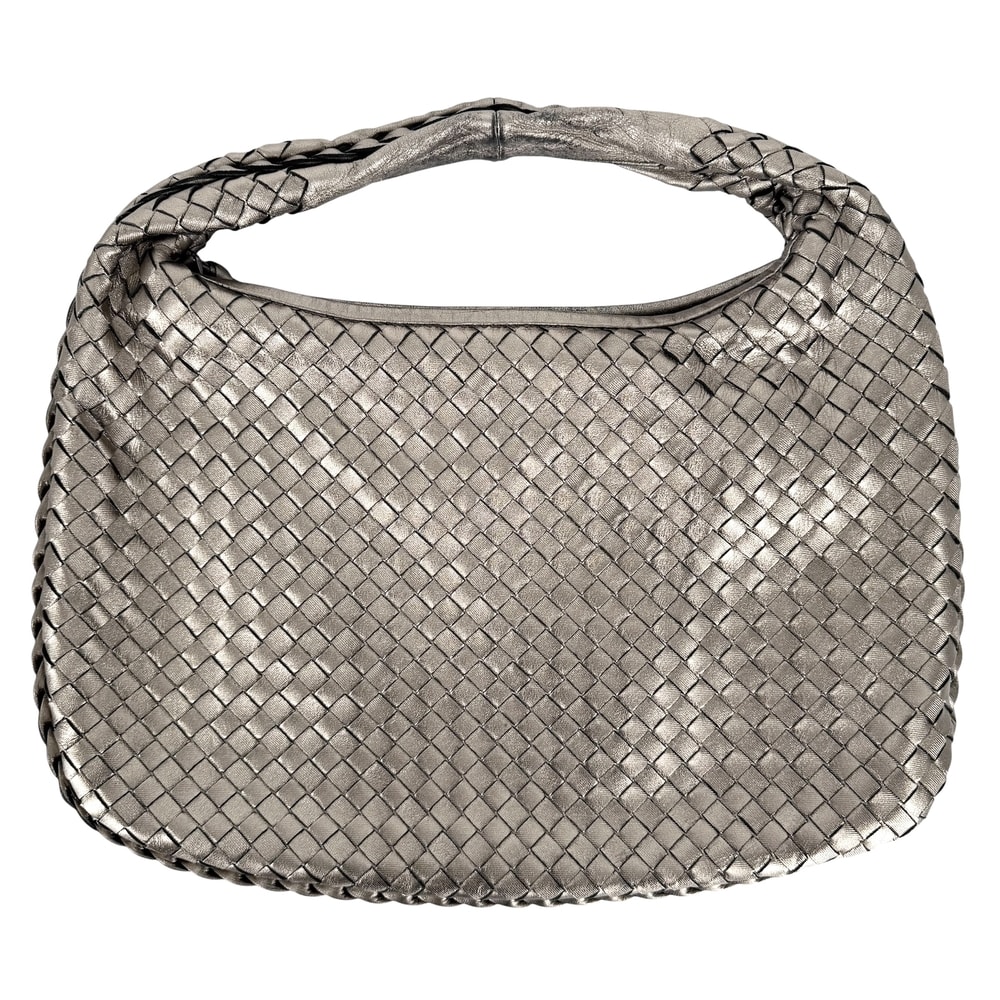 BOTTEGAVENETA ボッテガヴェネタ ハンドバッグ イントレチャート ワンショルダー ホーボー 肩掛け レザー    シルバー ブラック金具 ユニセックス【中古品】
