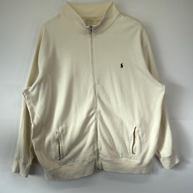 古着 ポロ・ラルフローレン POLO RALPH LAUREN ニット 大きいサイズ ハーフジップ ワンポイントロゴ セーター 3XLT ホワイト系 メンズ