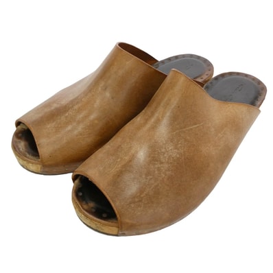 Rick Owens リックオウエンス Beach island sandals サボ レザー サンダル ブラウン系 サイズ表記なし【中古】