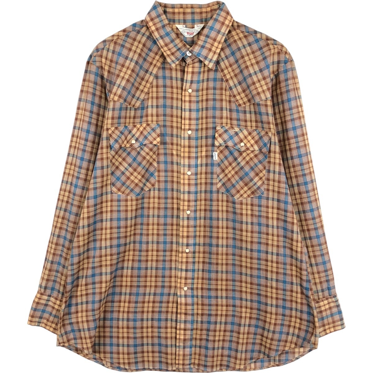 古着 70~80年代 リーバイス Levi's チェック柄 長袖 ウエスタンシャツ USA製 メンズXL相当 ヴィンテージ/eaa676813