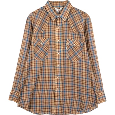 古着 70~80年代 リーバイス Levi's チェック柄 長袖 ウエスタンシャツ USA製 メンズXL相当 ヴィンテージ/eaa676813