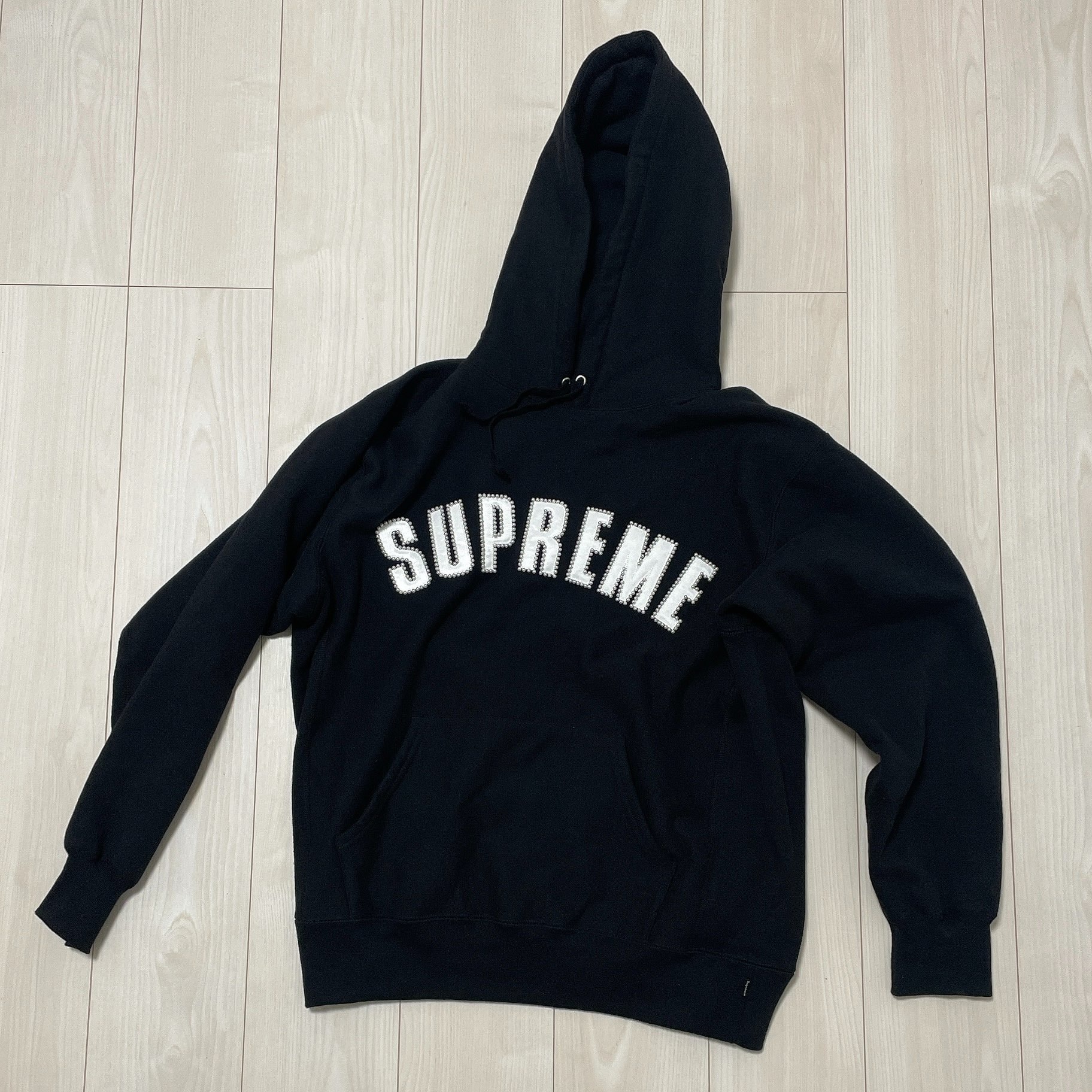 Supreme Pearl Logo Hooded Sweatshirt "Black"
