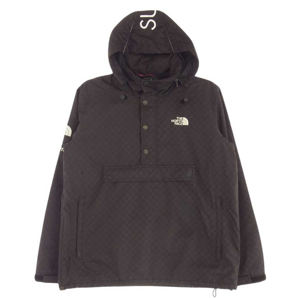 Supreme シュプリーム ジャケット × THE NORTH FACE ノースフェイス Windbreaker Pullover ウィンドブレイカー プルオーバー  チェック ジャケット ブラック系 M【中古】