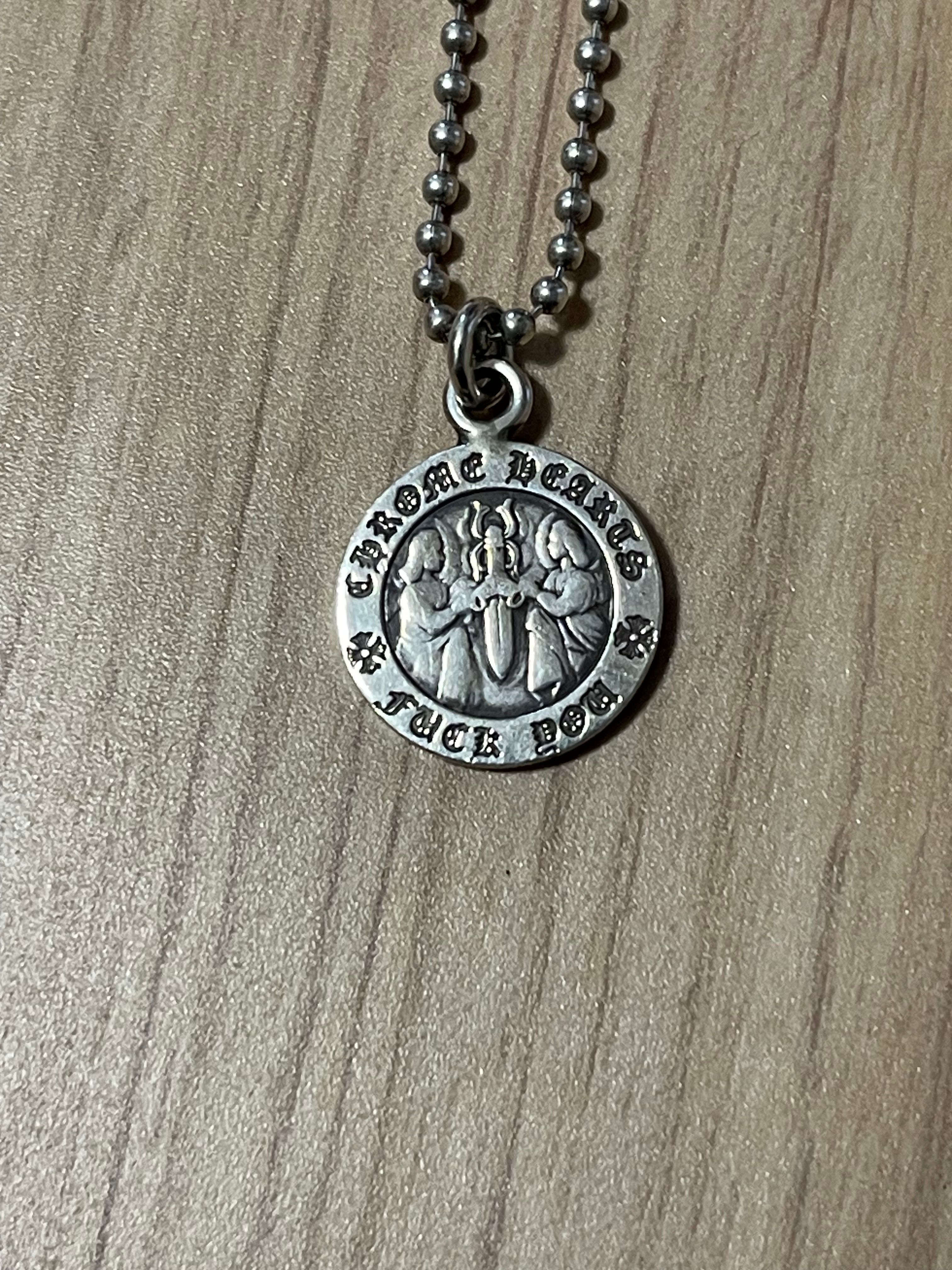 Chrome Hearts Angel Medal Charm Fuck You "Silver"