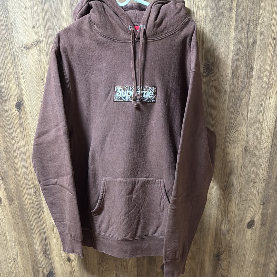 Supreme Bandana Box Logo Hooded Sweatshirt "Brown"