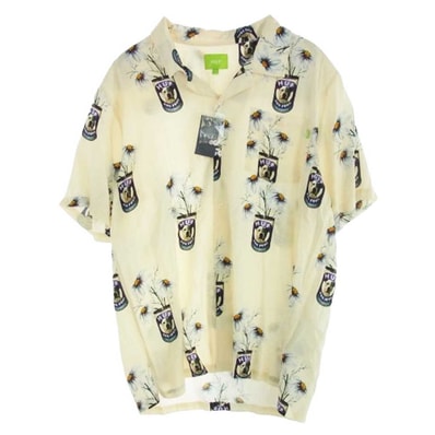 HUF ハフ 半袖シャツ 22SBU00142 CANNED S/S RESORT TOP オープンカラー レーヨン 半袖シャツ イエロー系 XL【極上美品】【中古】