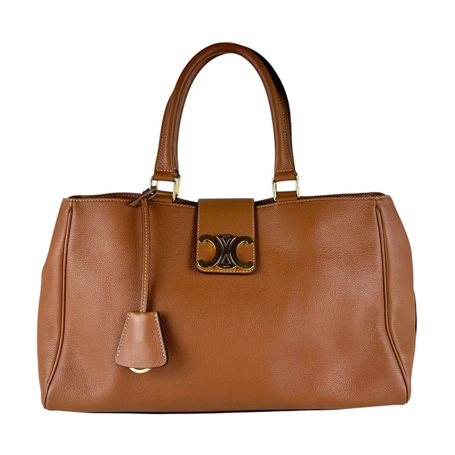 セリーヌ CELINE ハンドバッグ ミディアム アポリーヌ レザー ブラウン レディース【中古】 z10665