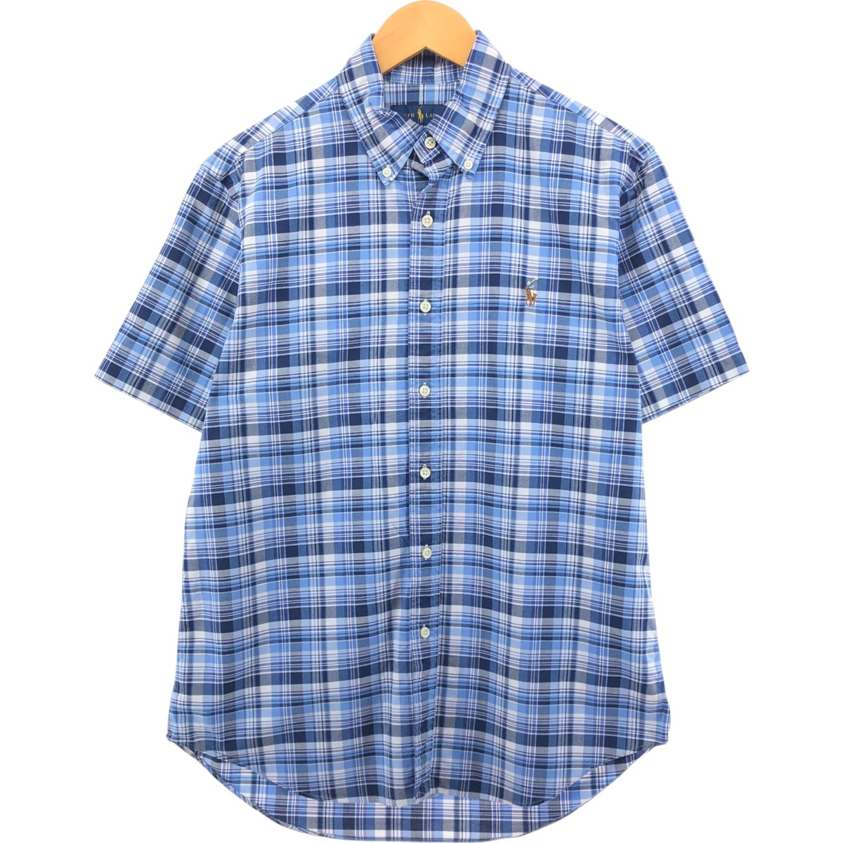 古着 ラルフローレン Ralph Lauren POLO RALPH LAUREN 半袖 ボタンダウン チェックシャツ メンズM相当/eaa560803