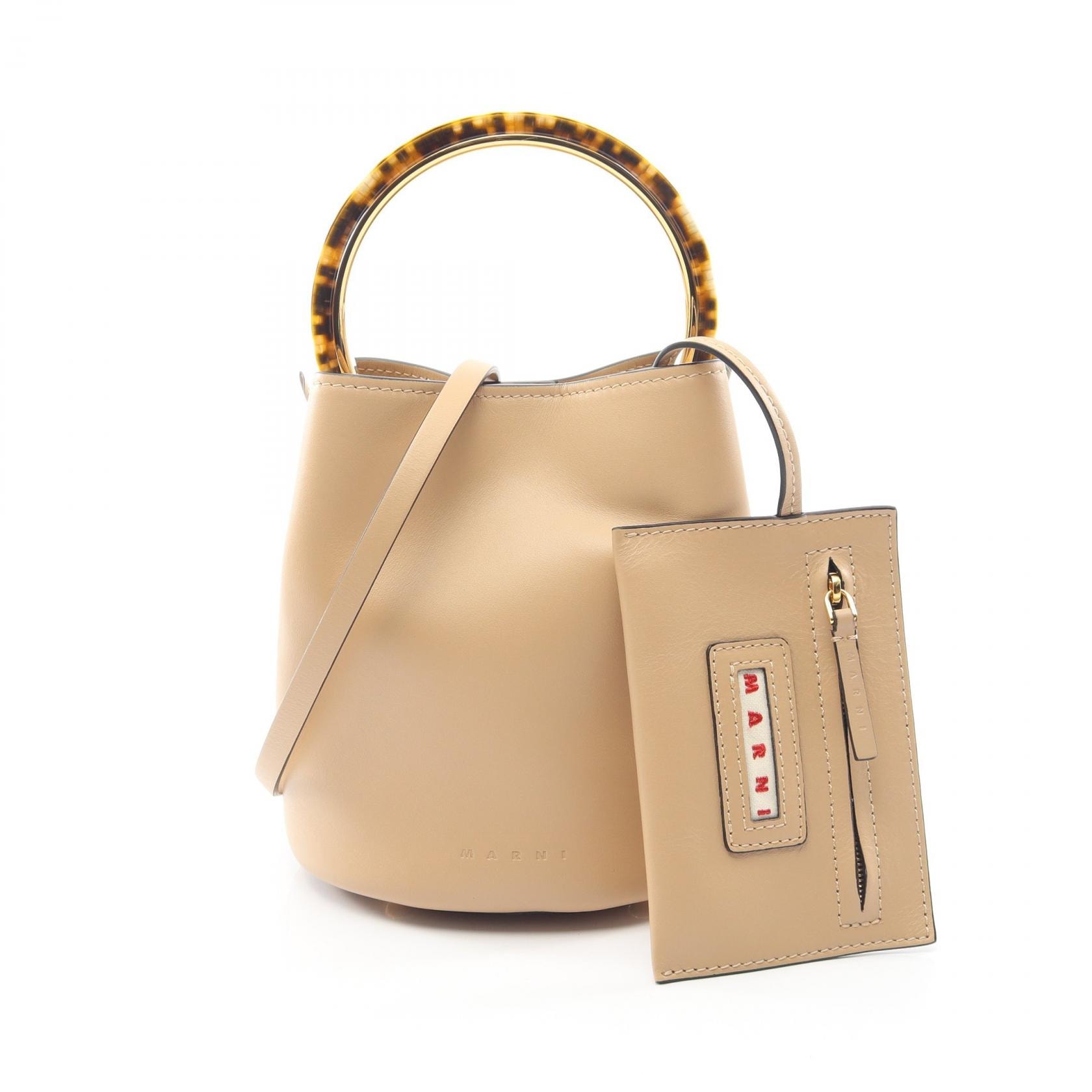 マルニ MARNI パニエ 2WAY ハンドバッグ バッグ レザー レディース ベージュ系 SCMPU09T28 【中古】