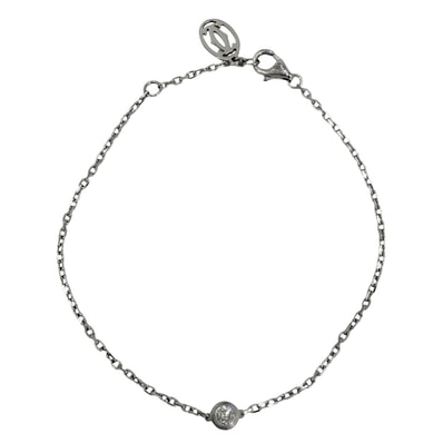 CARTIER カルティエ ブレスレット ダムール スモール 一粒ダイヤ アクセサリー ジュエリー アジャスター付き Au750 18金WG K18ホワイトゴールド ダイヤモンド レディース 約2.3g【中古品】