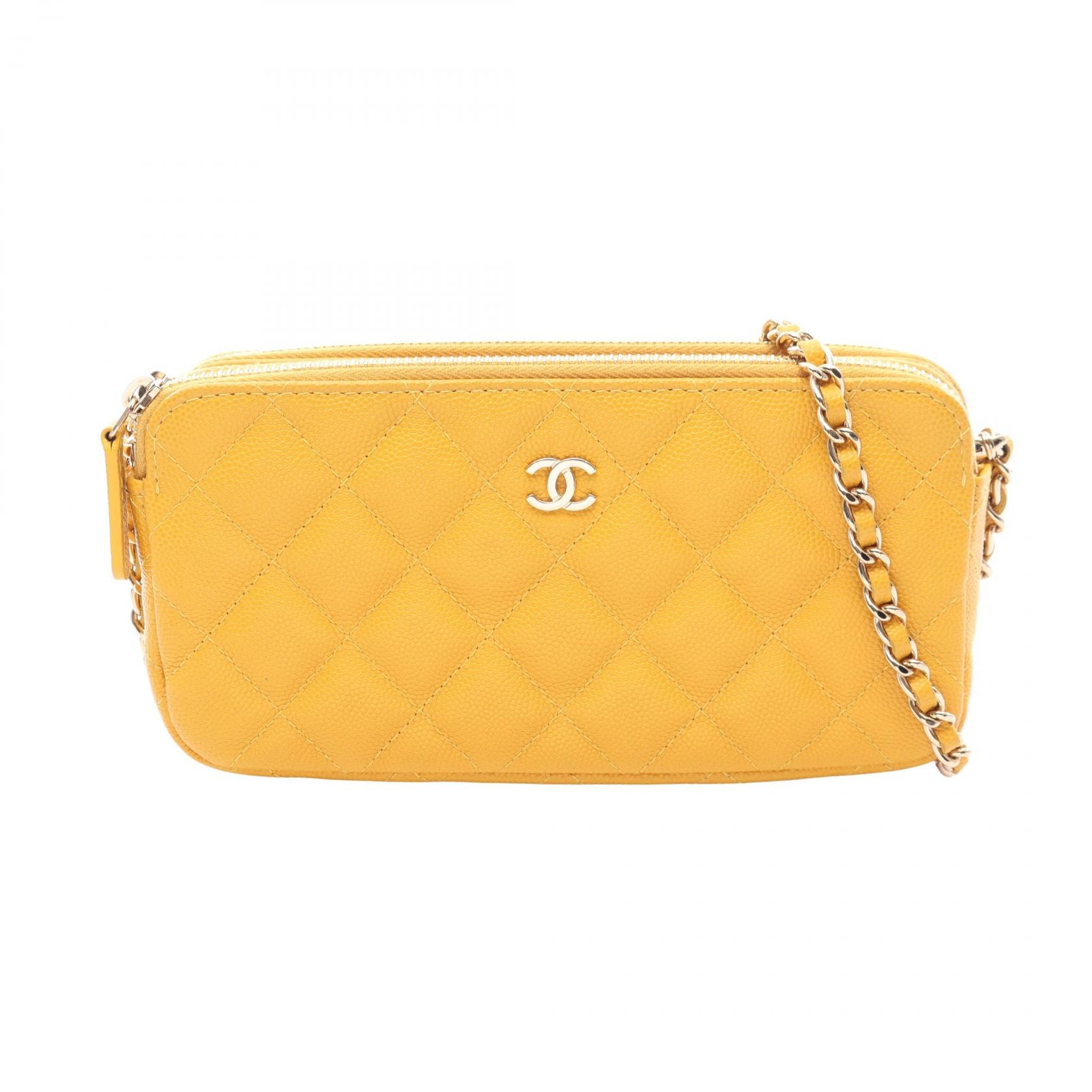 シャネル CHANEL マトラッセ ショルダーバッグ バッグ キャビアスキン(グレインドカーフ) レディース イエロー系 【中古】