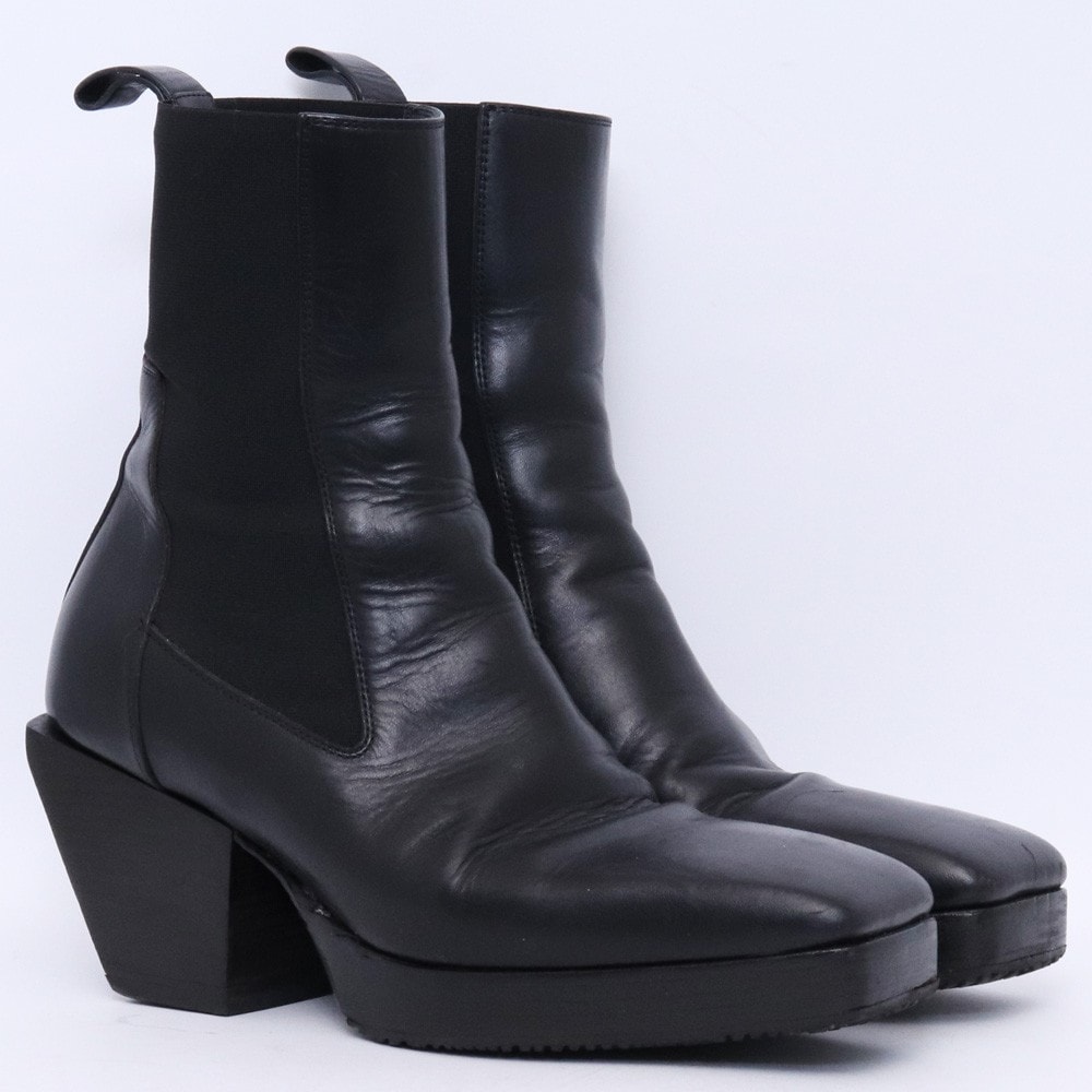 RICK OWENS LUXOR HEELED SLIVER レザーブーツ