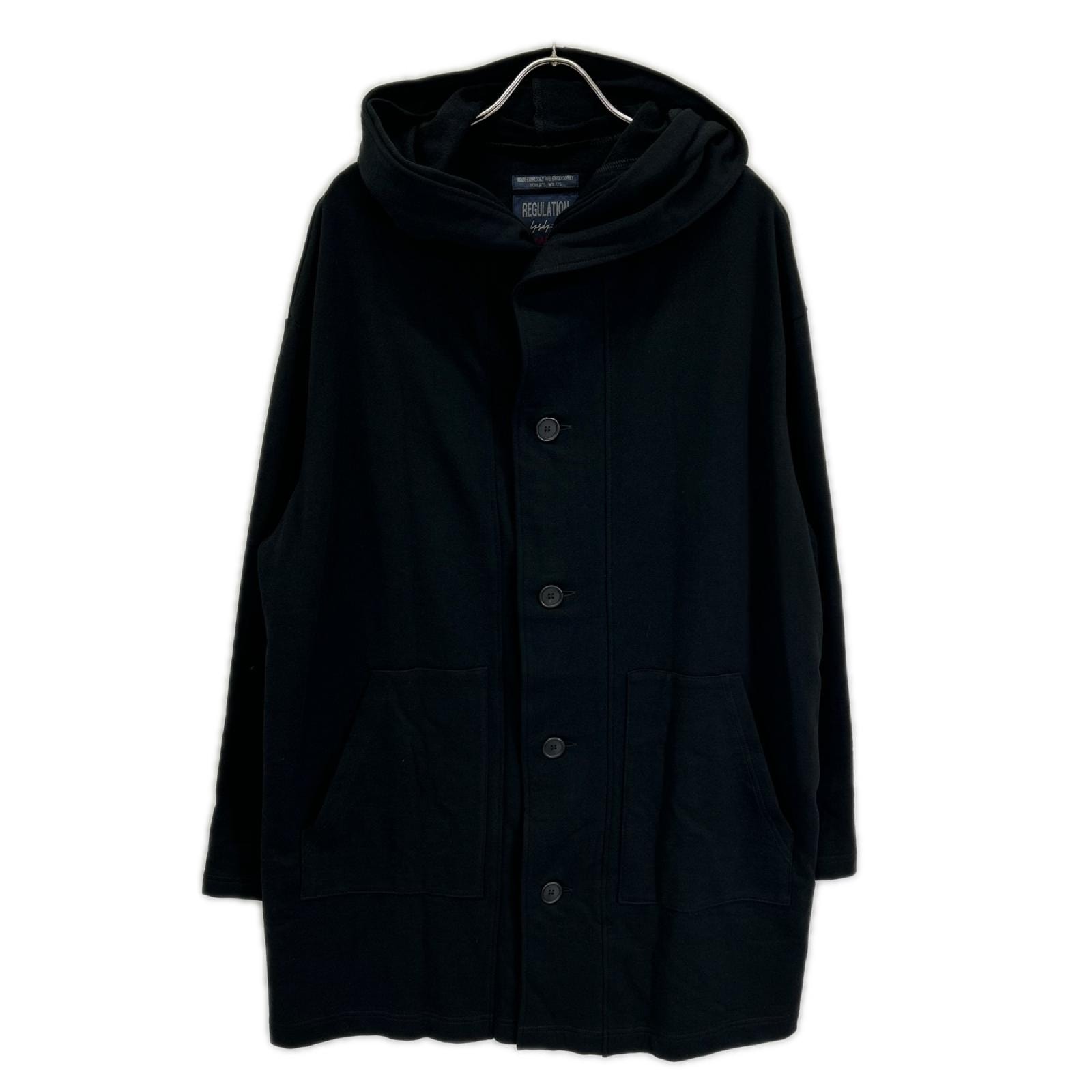 レギュレーション ヨウジヤマモト HW-T55-074 26年 ブラック 40/20 MINI FRENCH TERRY HOODED COAT フーデットコート 3