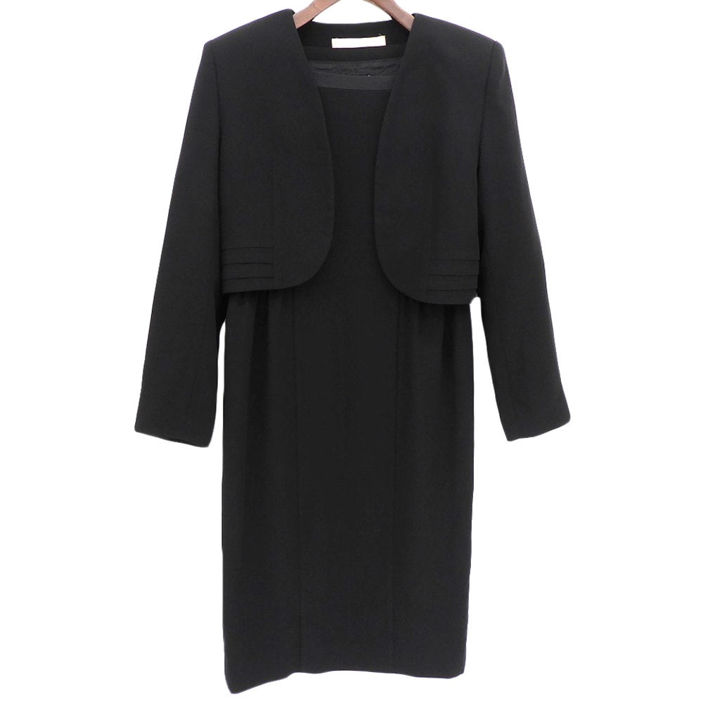 クロエ ブラックフォーマル リボンスリーブ ワンピース ジャケット セットアップ スーツ レディース ブラック 7AR 7AR