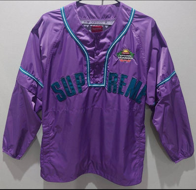 Supreme Snap-Off Sleeve L/S Baseball Top "Purple"