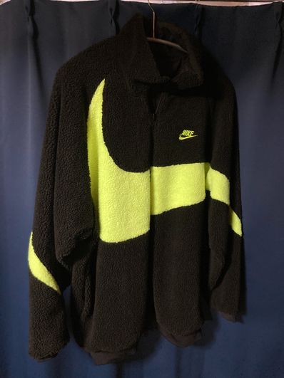 Nike Big Swoosh Reversible Boa Jacket"Black Neon"