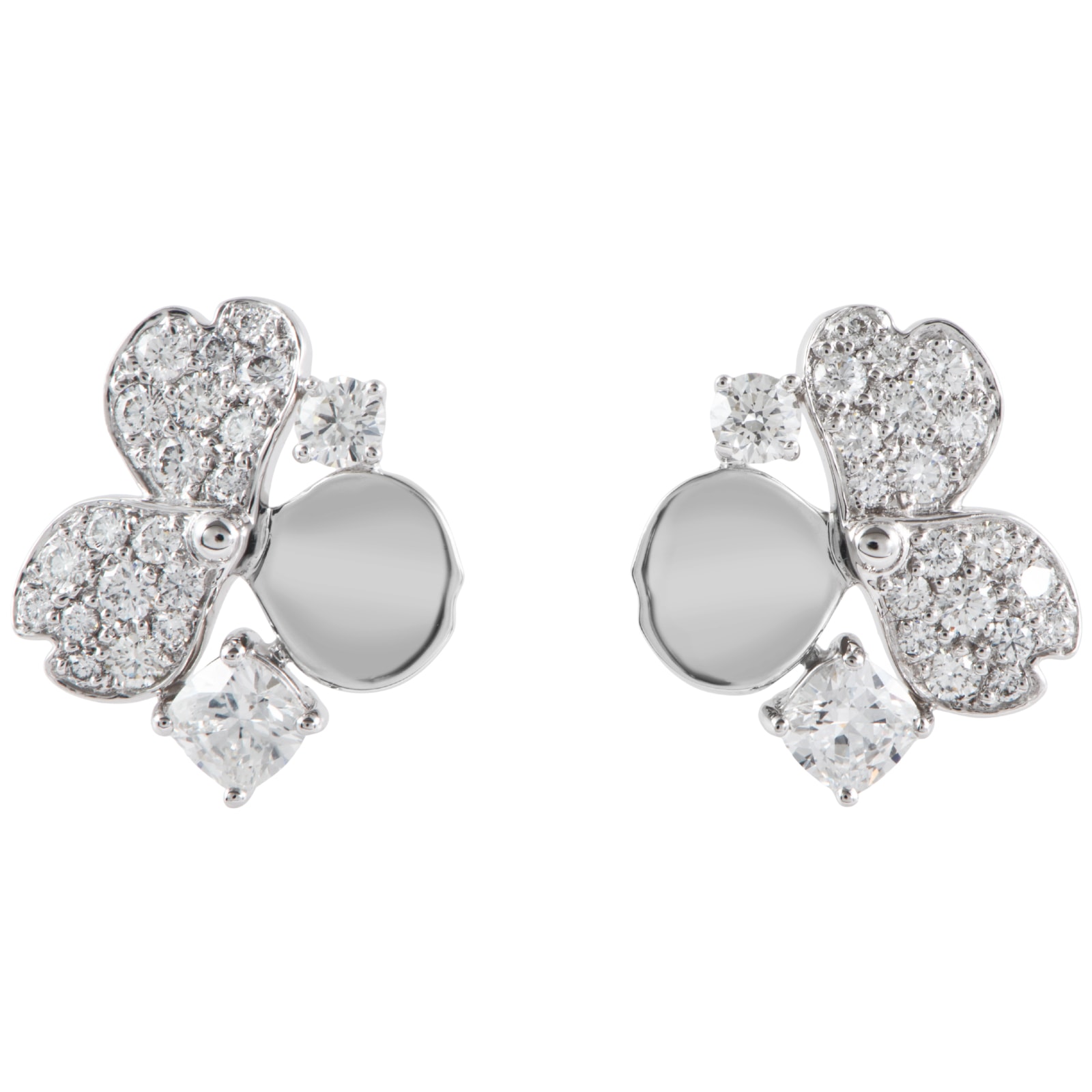 TIFFANY&Co. ティファニー ペーパーフラワー ダイヤモンド Pt950 ピアス シルバー【中古】