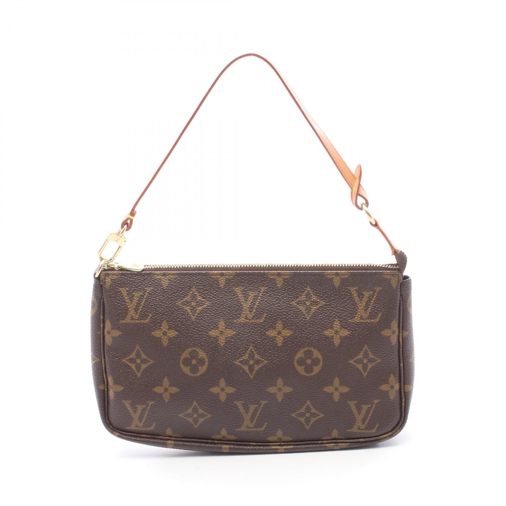 ルイ・ヴィトン LOUIS VUITTON ポシェットアクセソワール ハンドバッグ バッグ PVCコーティングキャンバス レザー モノグラム レディース ブラウン系 M51980 【中古】