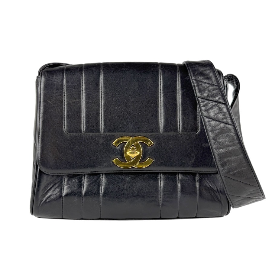 シャネル CHANEL ショルダーバッグ マドモアゼル レザー ブラック レディース【中古】 z7406