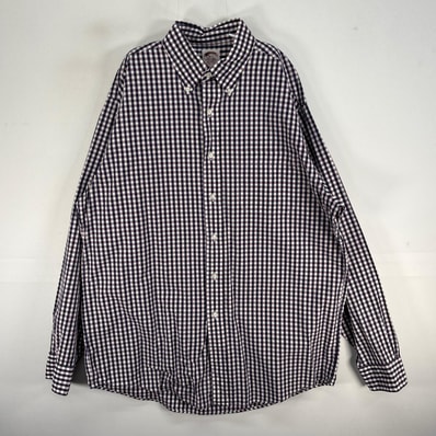 古着 ブルックスブラザーズ Brooks Brothers 長袖シャツ チェック 胸ポケ ボタンダウン L パープル系 マルチカラー メンズ