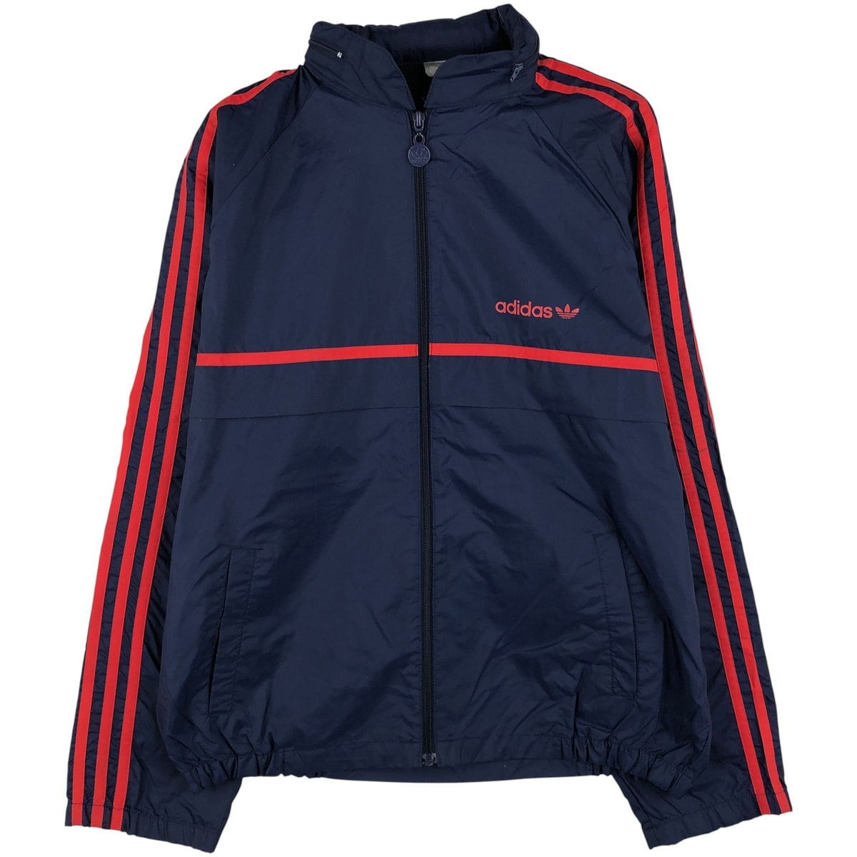 古着 80年代 アディダス adidas トレフォイルロゴ 3本ライン ナイロンジャケット メンズL相当 ヴィンテージ/eaa608584