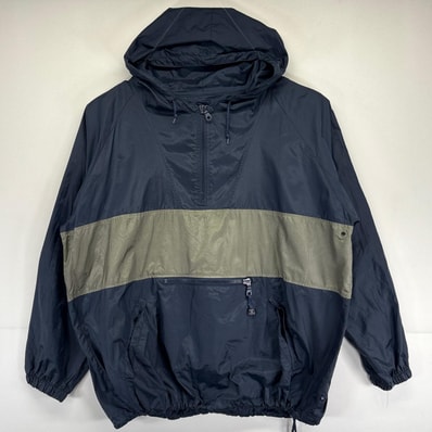 古着 ギャップ GAP ナイロンジャケット ナイロンアノラックパーカー ハーフジップ プルオーバー 2XL ネイビー メンズ
