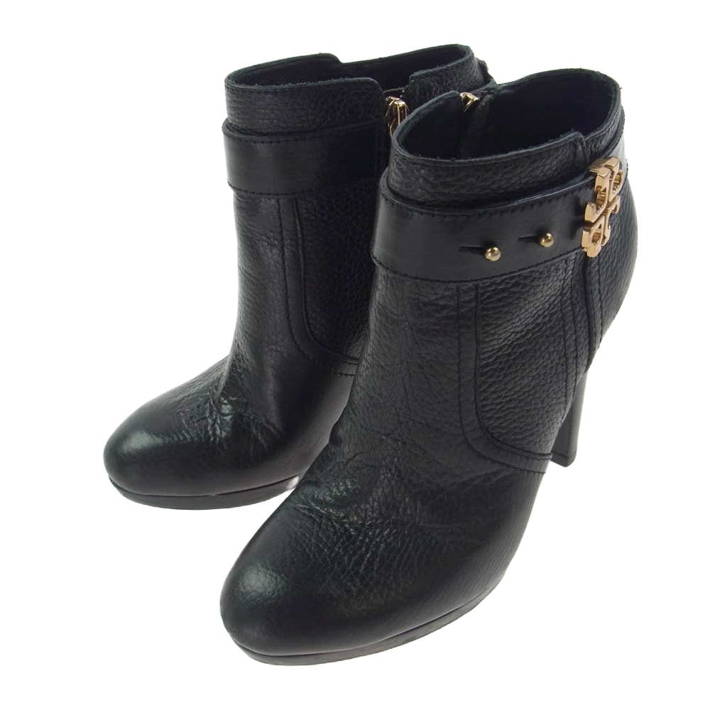 Tory Burch トリーバーチ ブーツ レザー ショート ヒール ブーツ E12【中古】