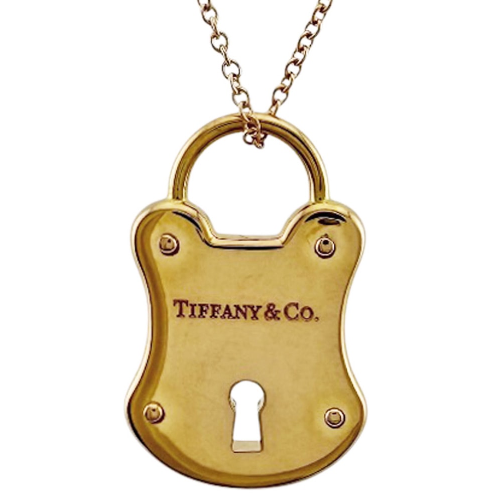 ティファニー パドロック ネックレス 18金 K18ピンクゴールド レディース TIFFANY&Co.  中古