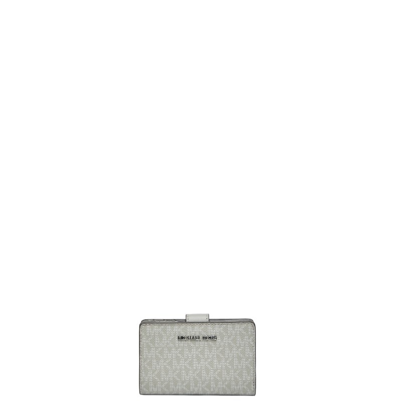 マイケルコース MKモノグラム 二つ折り財布 グレー PVC レザー レディース Michael Kors 【中古】