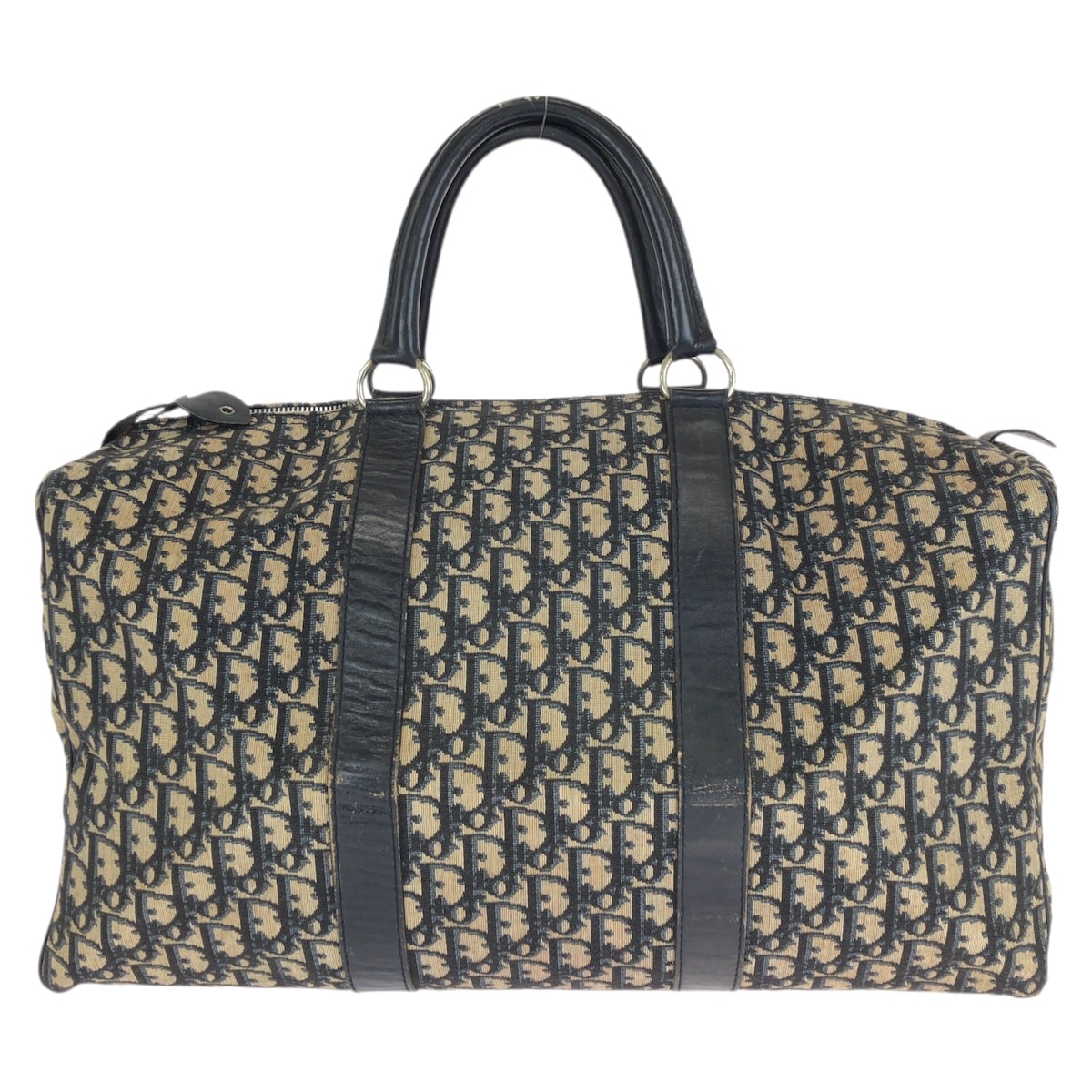 Christian Dior クリスチャンディオール ヴィンテージ トロッター ネイビーシルバー金具 キャンバス レザー/ ボストンバッグ 旅行バッグ 男女兼用 601763 【中古】