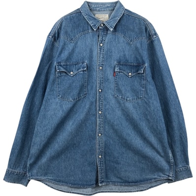 古着 90年代 リーバイス Levi's 長袖 デニム ウエスタンシャツ メンズXL相当/eaa647003