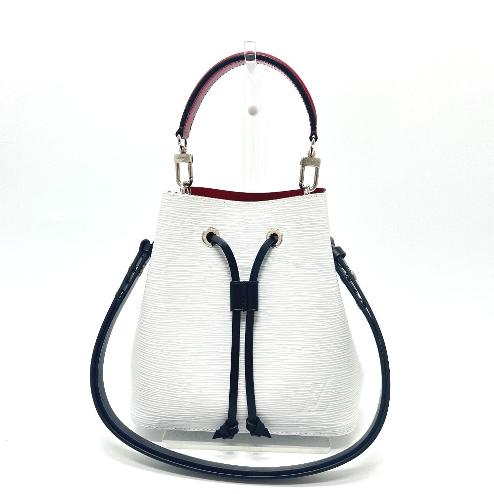 ルイヴィトン LOUIS VUITTON ネオノエ BB ブロンオプティーク M55556 トリコロール 巾着型 カバン バッグ ショルダーバッグ エピレザー ホワイト×ブラック×レッド