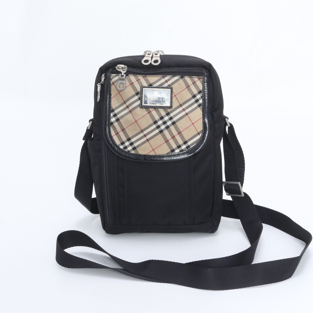 ■美品 バーバリー ノバ チェックショルダーバッグ レザー×ナイロン