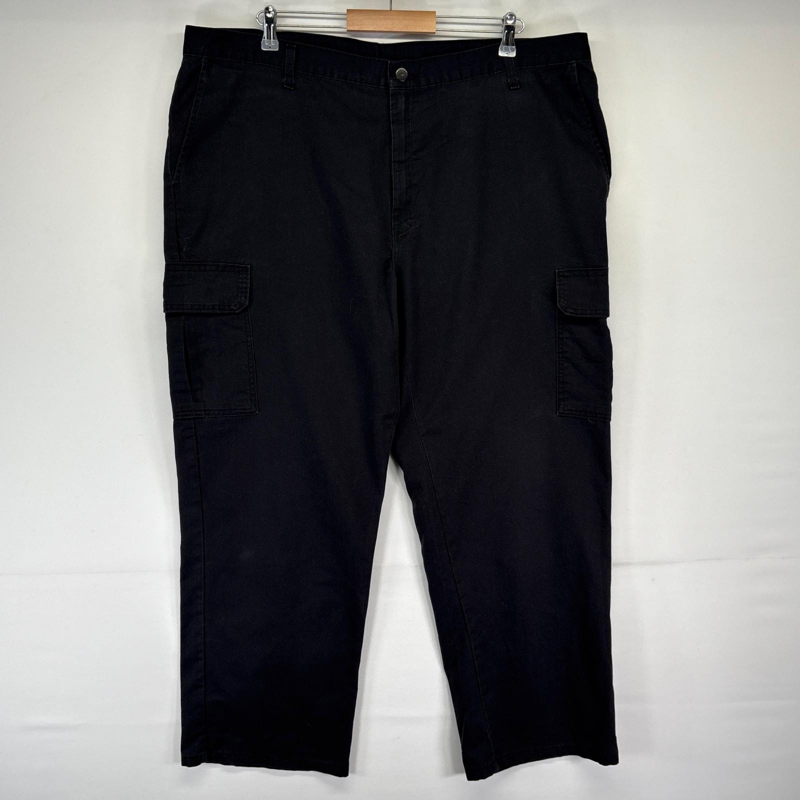 古着 ディッキーズ Dickies ワークパンツ ワンポイントロゴ 長ズボン 大きいサイズ カーゴパンツ w44 L30  ブラック系 メンズ