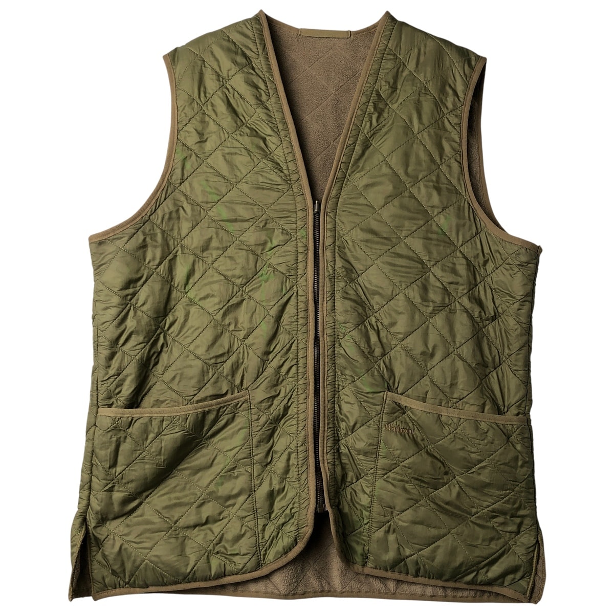 古着 00年代 バブアー Barbour D229 POLARQUILT WAISTCOAT ZIP IN LINER 3ワラント キルティングベスト メンズL相当/eaa611761