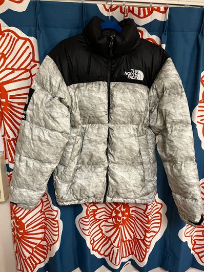Supreme x The North Face Nuptse Jacket "White Paper Print"