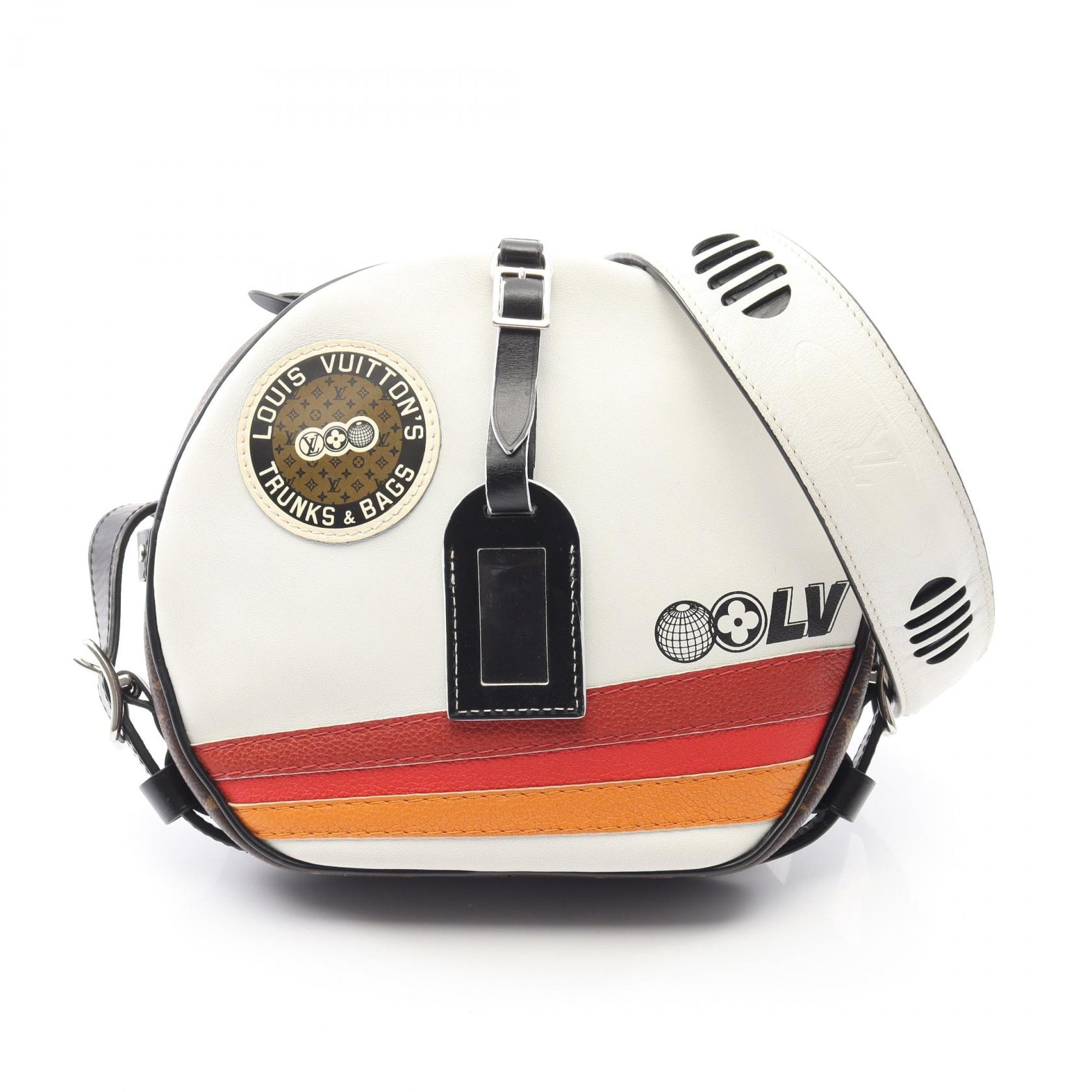 ルイ・ヴィトン LOUIS VUITTON ボワット シャポー スープル ショルダーバッグ バッグ レザー PVCコーティングキャンバス レディース ホワイト系 / ブラウン系 / マルチカラー M55653 【中古】