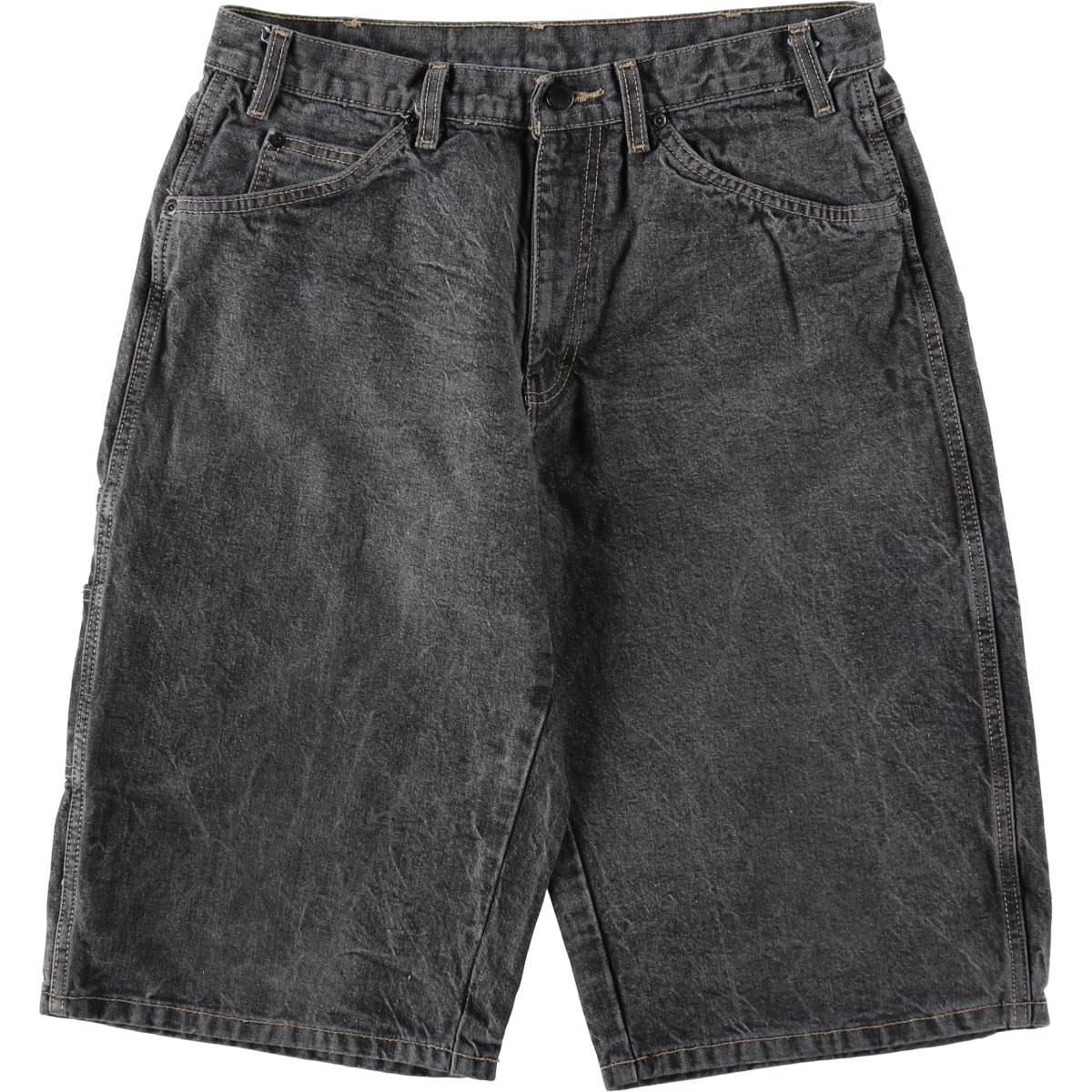古着 ディッキーズ Dickies ロゴパッチ ブラックデニムショーツ ハーフパンツ メンズw33相当/eaa637119