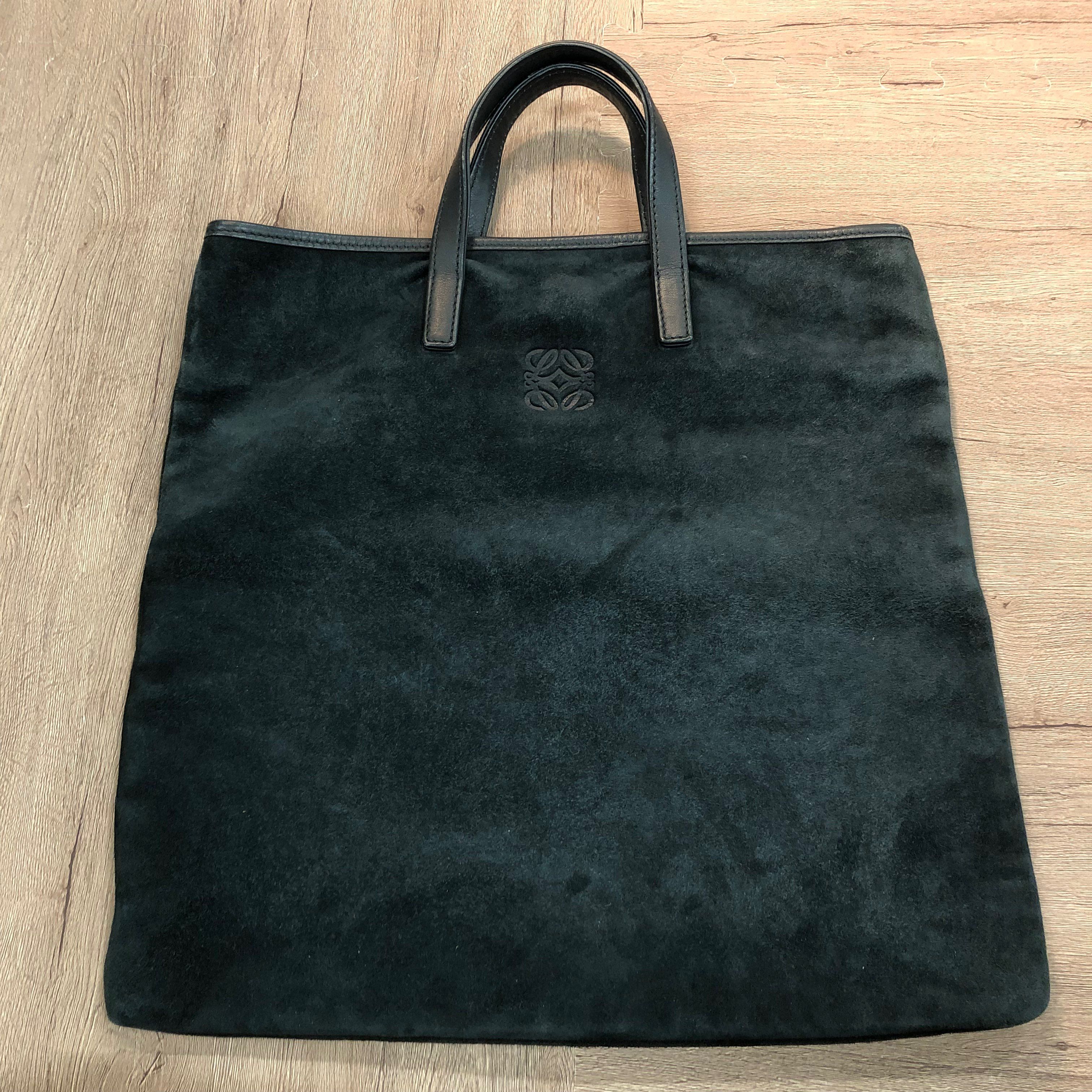 ロエベ スエード マチ無し ハンドバッグ