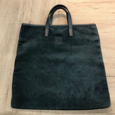 ロエベ スエード マチ無し ハンドバッグ