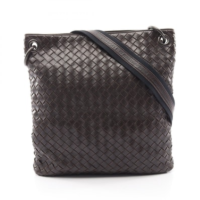 ボッテガヴェネタ BOTTEGA VENETA イントレチャート ショルダーバッグ バッグ レザー メンズ ブラウン系 【中古】