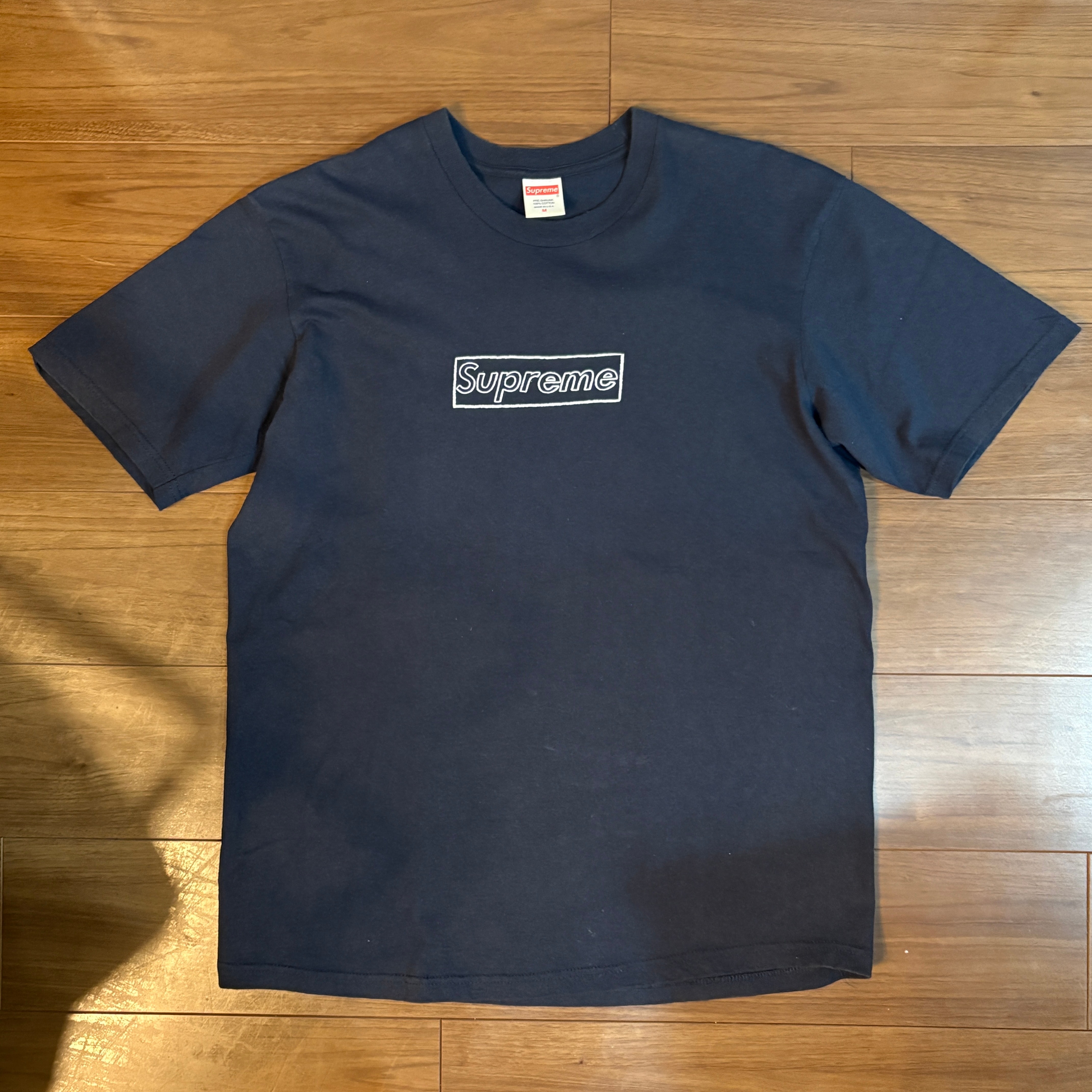 Supreme KAWS Chalk Logo Tee "Navy"