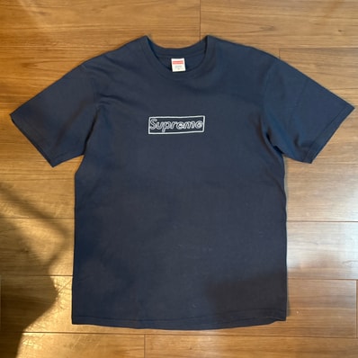 Supreme KAWS Chalk Logo Tee "Navy"