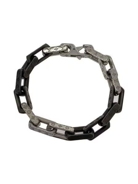 Louis Vuitton Monogram Chain Bracelet "Silver/Black"
