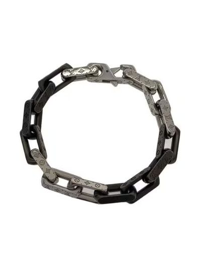 Louis Vuitton Monogram Chain Bracelet "Silver/Black"