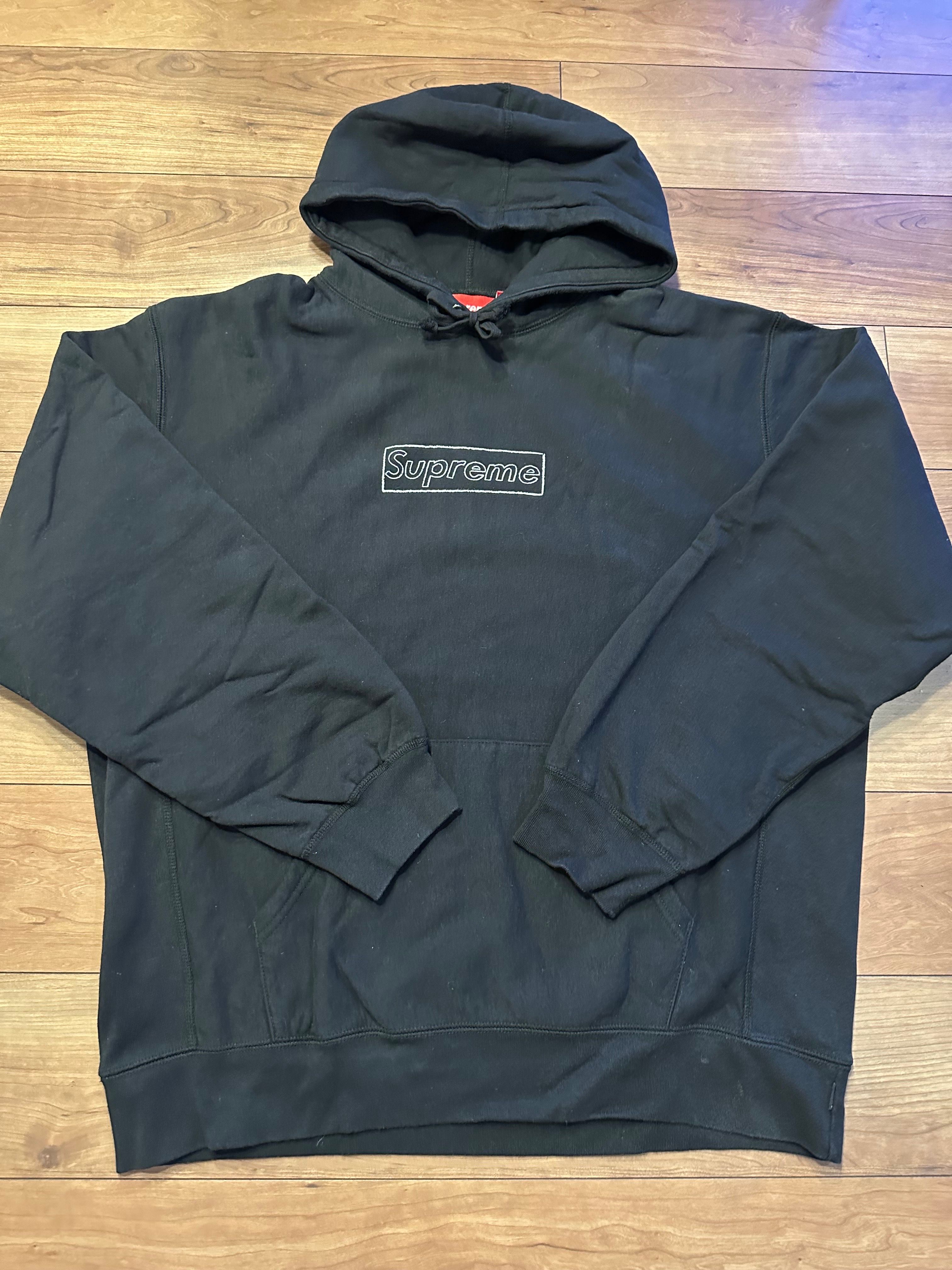 Supreme KAWS Chalk Logo Hooded Sweatshirt "Black"(2021)