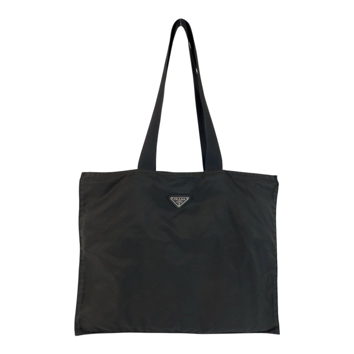 美品 PRADA プラダ テスート 三角ロゴプレート ブラック 黒 シルバー金具 ナイロン トートバッグ ショルダーバッグ 601897 【中古】