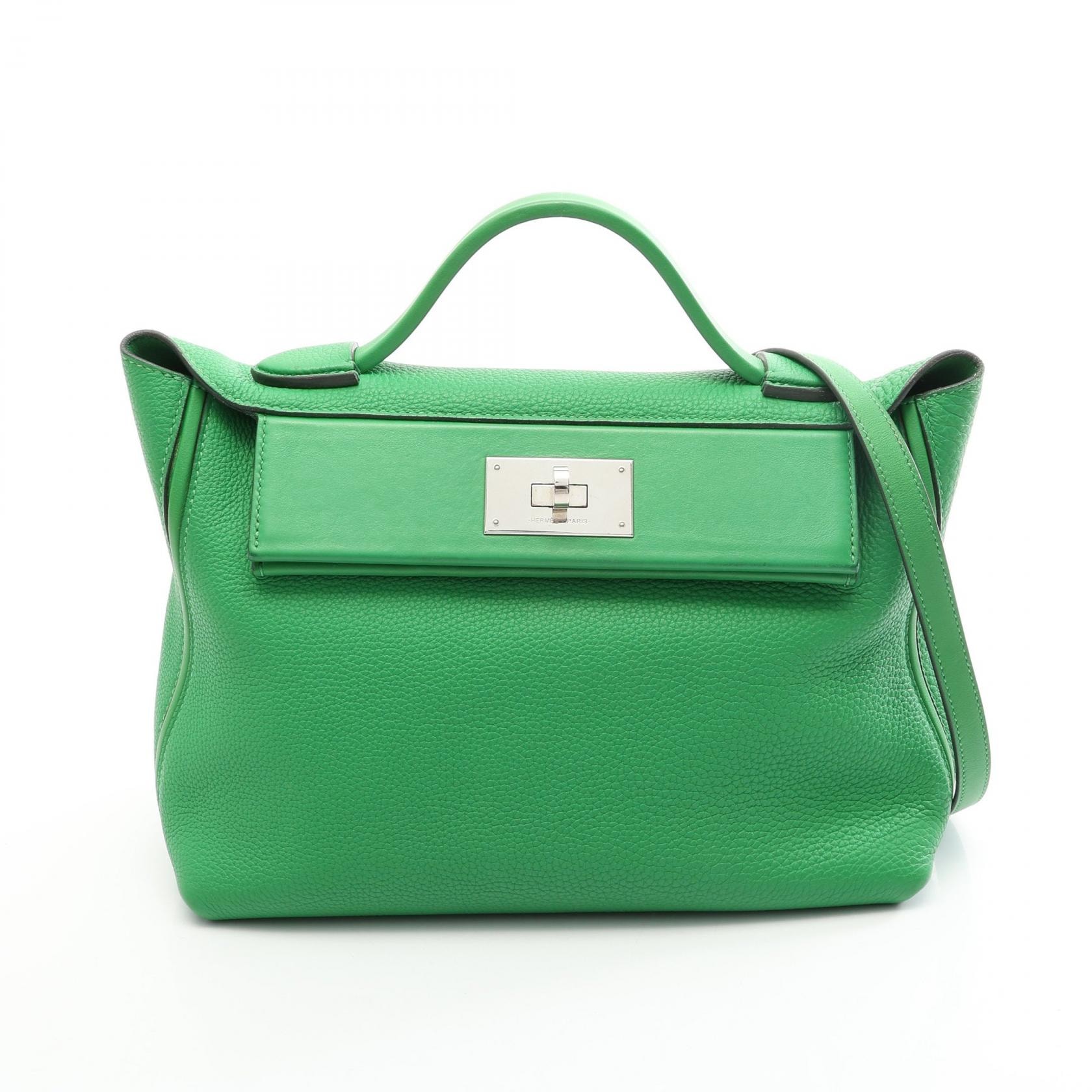 エルメス HERMES 24/24 ヴァンキャトルヴァンキャトル29 バンブー 2WAY ハンドバッグ バッグ トゴ / ヴォースイフト トゴ Y刻印(2020年製造) レディース グリーン系 【中古】