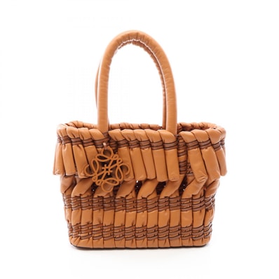 ロエベ LOEWE TUBULAR バスケット トートバッグ バッグ レザー レディース ブラウン系 【中古】